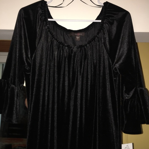 💋SALE💋NWT Fever velvet-like black dress size L - Picture 2 of 8